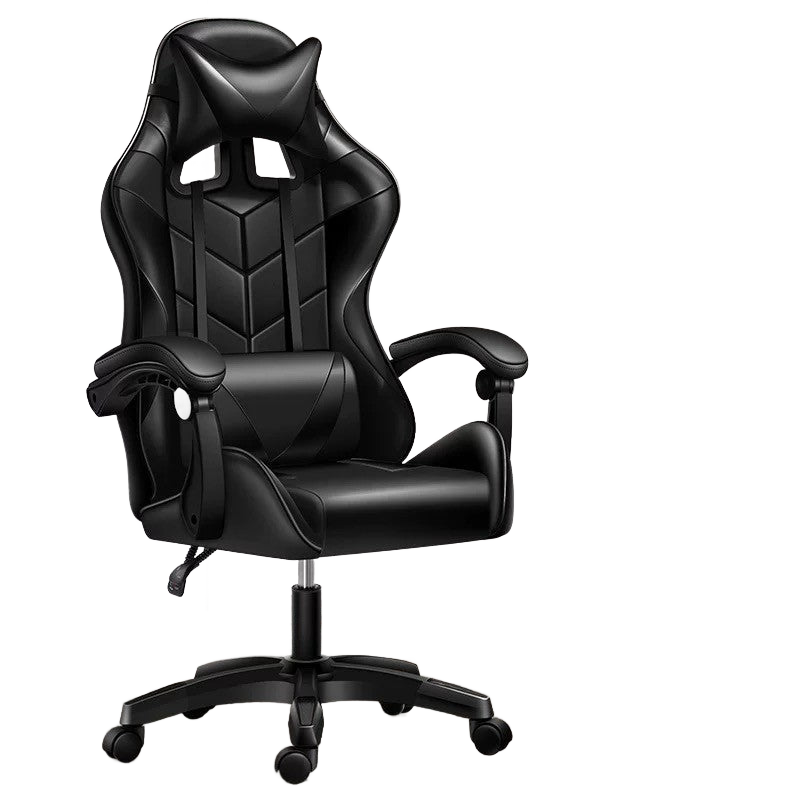 Photo de la Chaise de Bureau Gaming avec Soutien Lombaire | ORIA, modèle noir. Design sobre pour votre intérieur. Coussin lombaire confortablepour soutenir votre dos. Dispo chez Kozyo