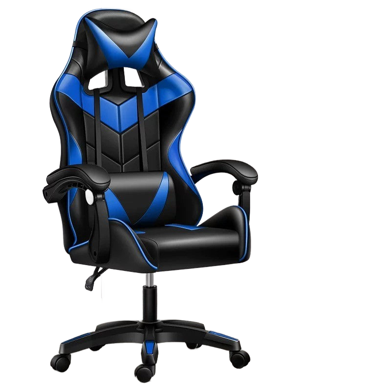 Chaise de Bureau Gaming avec Soutien Lombaire | ORIA, modèle noir et bleu. Idéal télétravail et gaming. Ergonomique au rendez-vous. Par Kozyo