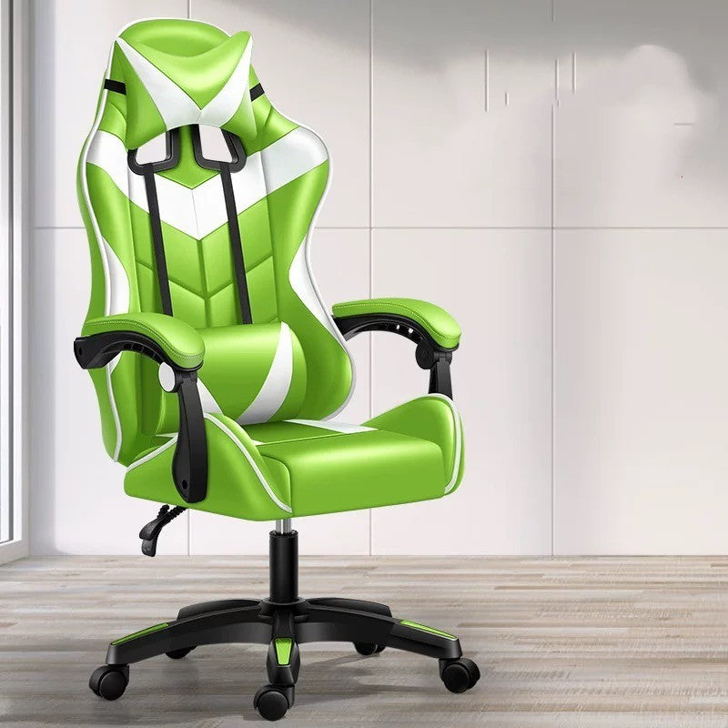Vue en immersion de la Chaise de Bureau Gaming avec Soutien Lombaire | ORIA, modèle noir et vert. Pratique et idéal pour vos sessions gaming ou pour le télétravail.