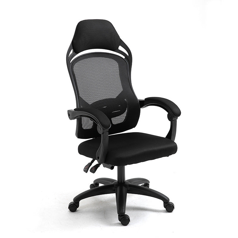 Vue de profil de la Chaise noire ORDE avec coussin en mousse haute densité, sur fond blanc