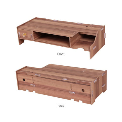 Rehausseur d'écran avec Rangement en Bois Minimaliste Bigbuy