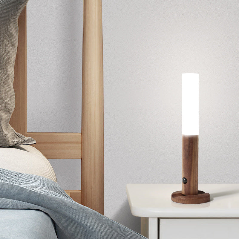 Lampe Led avec Détecteur Intelligent en Bois Bigbuy