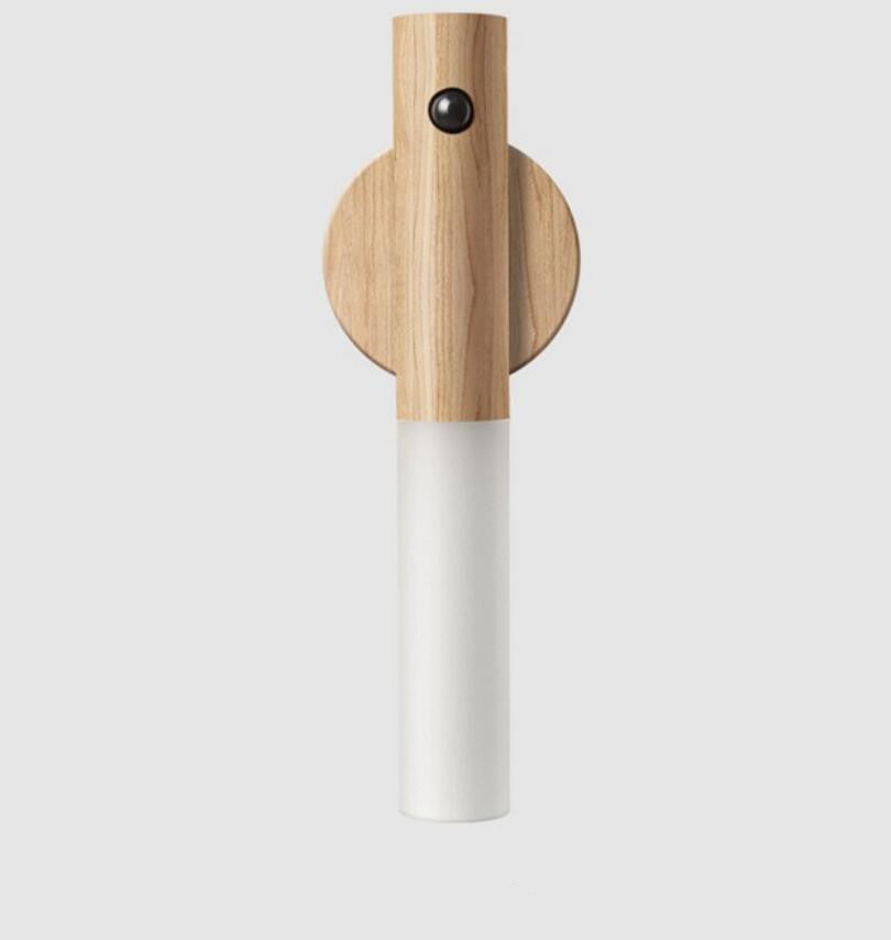 Lampe Led avec Détecteur Intelligent en Bois Bigbuy