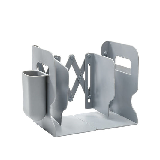 Retractable Bookends For Shelves Book Support Stand Adjustable Bookshelf With Pen Holder Desk Organizer Office Accessories Bigbuy