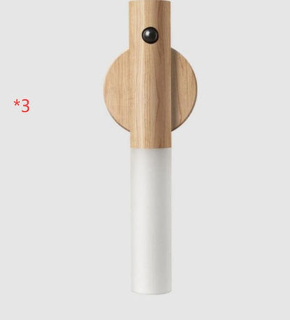 Lampe Led avec Détecteur Intelligent en Bois Bigbuy