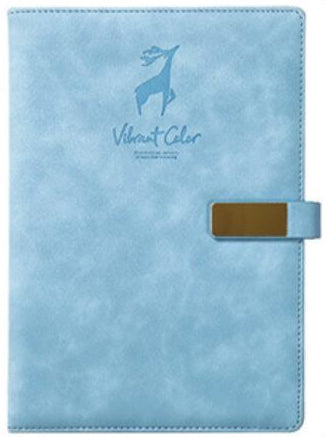 Bloc-notes en similicuir, couleur bleu ciel.