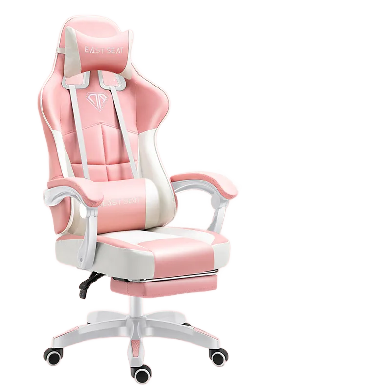 Profil latéral de la Chaise LINO rose,sur fond blanc, montrant la chaise en position normale