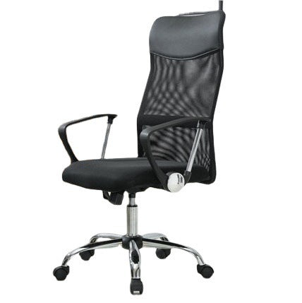 Vue de profil de la Chaise INOA noire avec structure stable sur un fond blanc