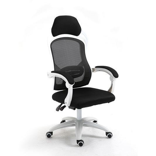 Vue 3/4 de la Chaise de bureau ergonomique blanche ORDE avec dossier inclinable, sur fond blanc