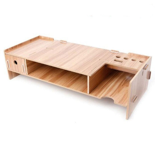 Rehausseur d'écran avec Rangement en Bois Minimaliste Bigbuy